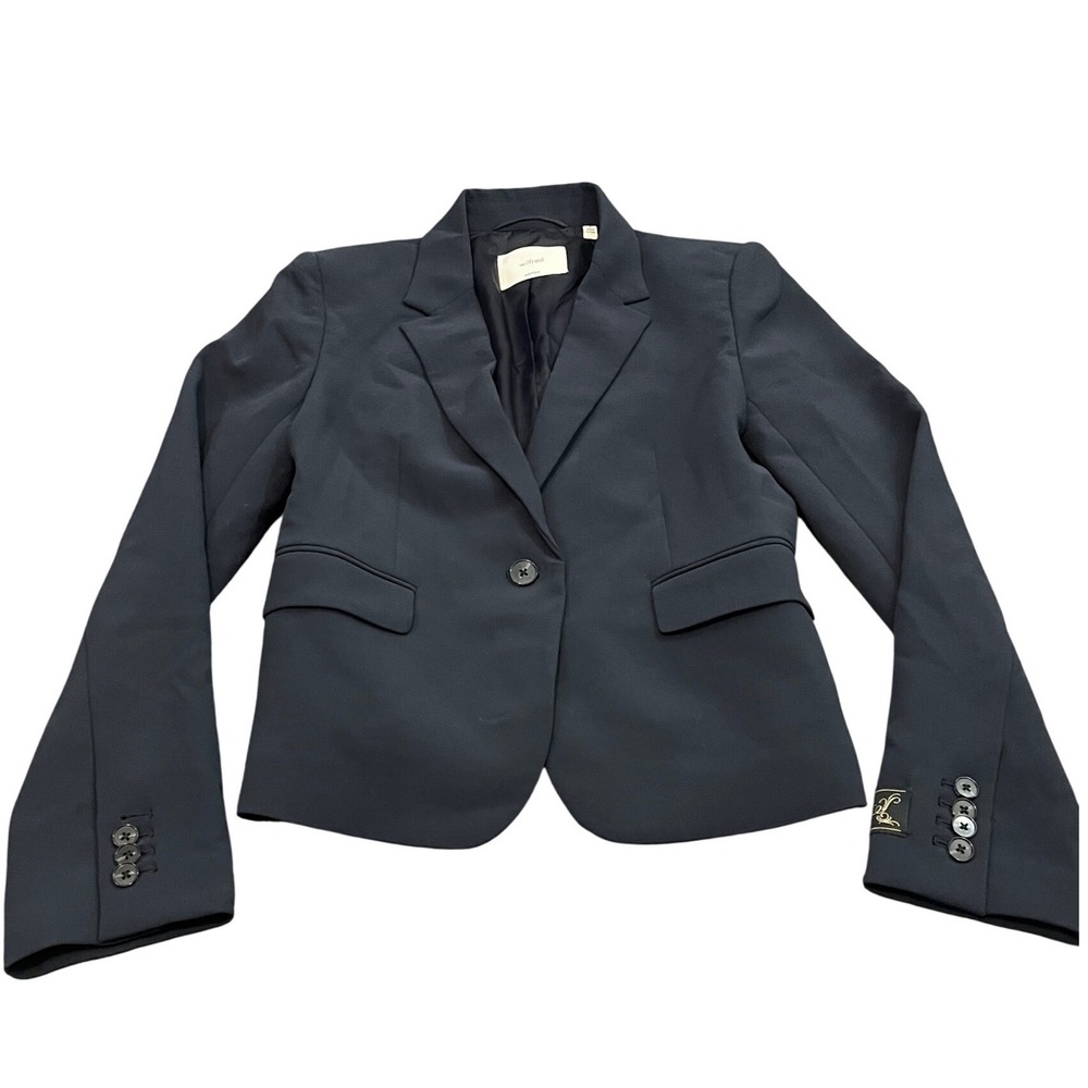 Wilfred Aritzia Blazer Womens 8 Dark Night Navy Blue One Button Tailored Jacket